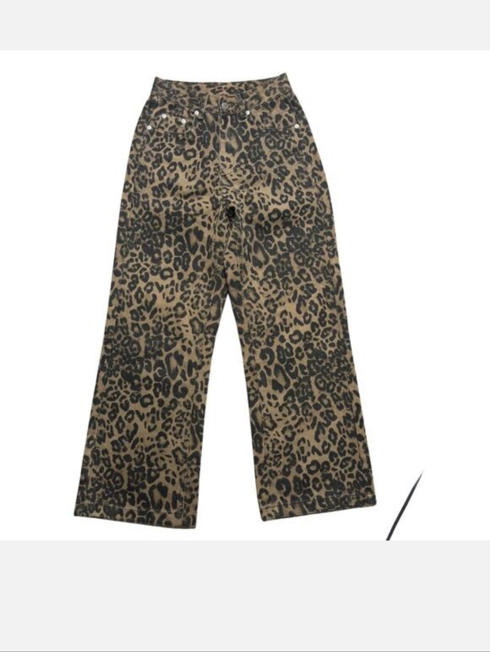 Aelfric Eden wide leg loose fit leopard print high rise jeans 2